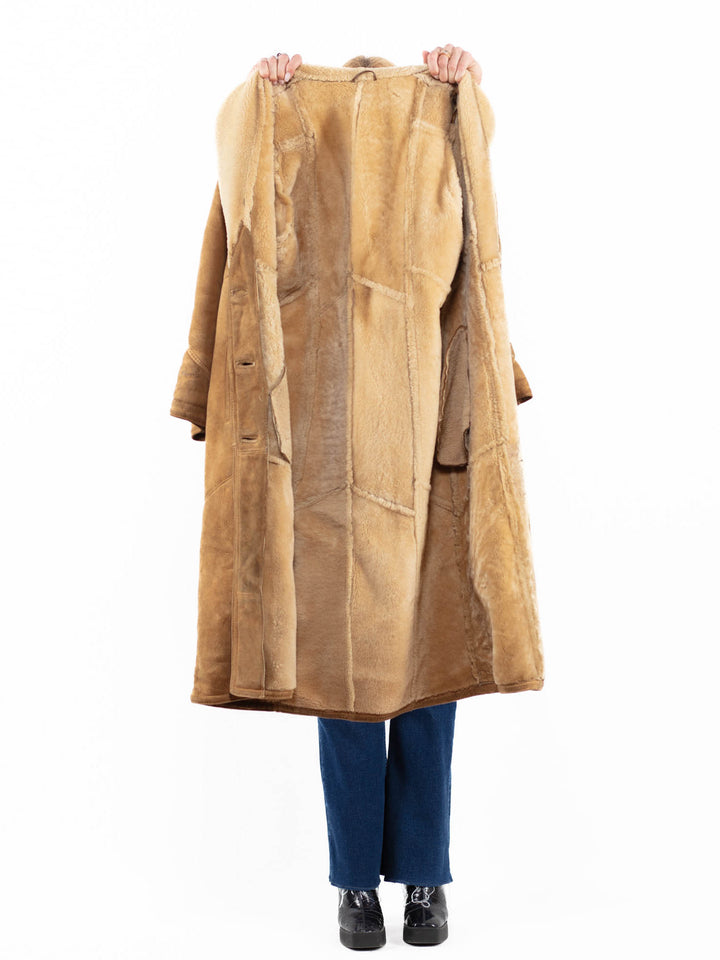 Vintage 70's Women Sheepskin Coat in BeigeA0098