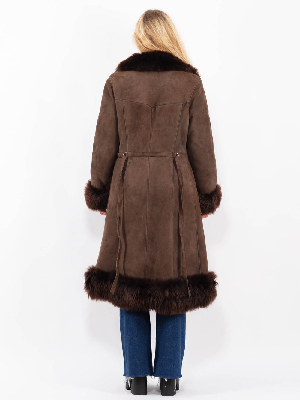 Vintage 70's Women Sheepskin Coat in BrownA0410