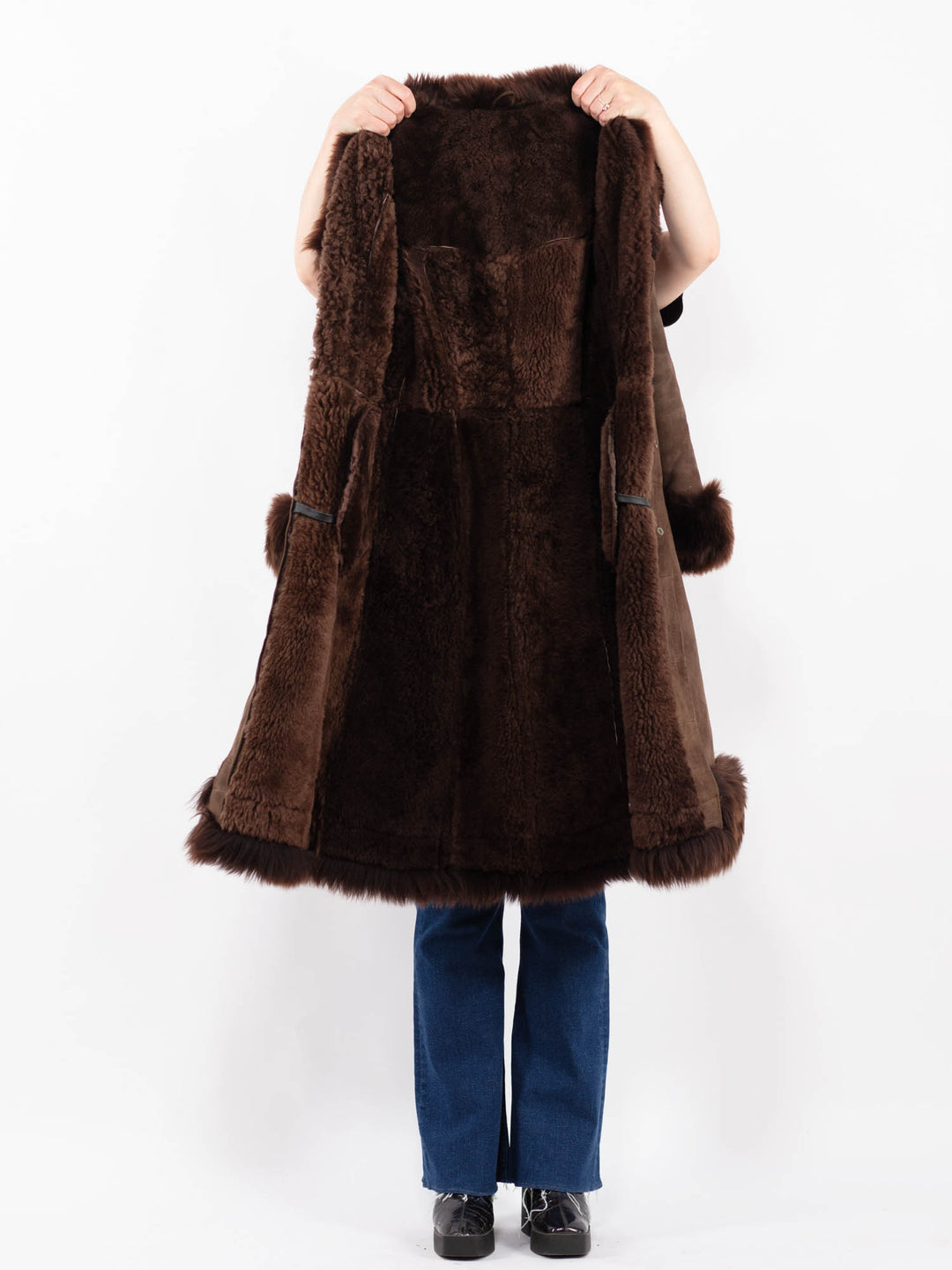 Vintage 70's Women Sheepskin Coat in BrownA0410