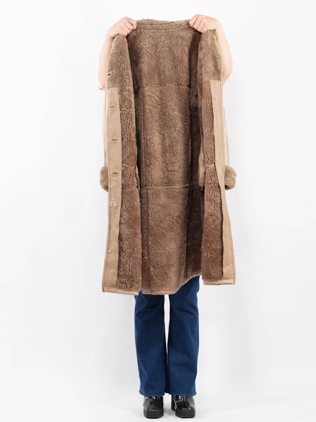 Vintage 70's Women Sheepskin in BeigeA0415