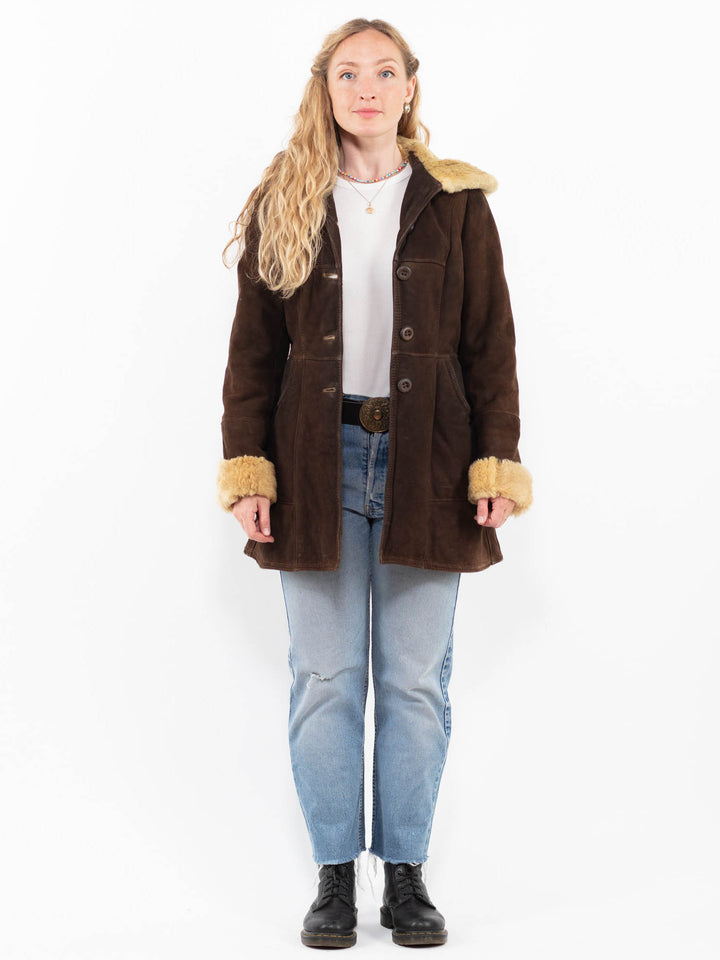 Vintage 70's Women Sheepskin Coat in BrownA0319