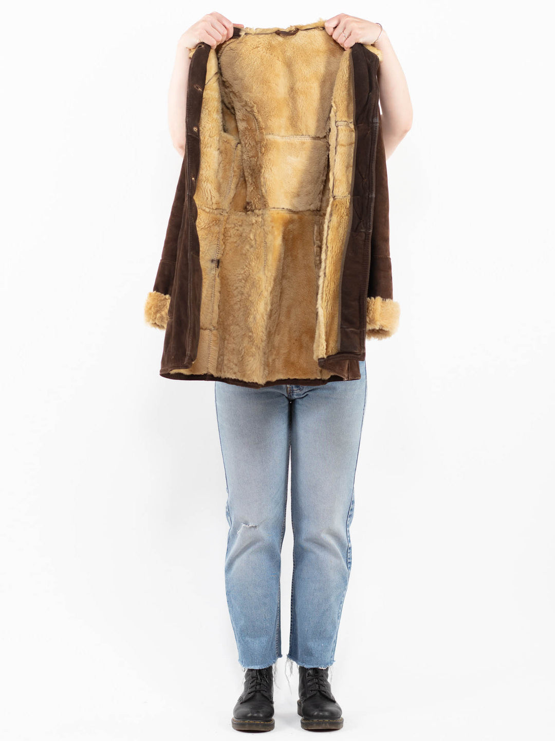 Vintage 70's Women Sheepskin Coat in BrownA0319