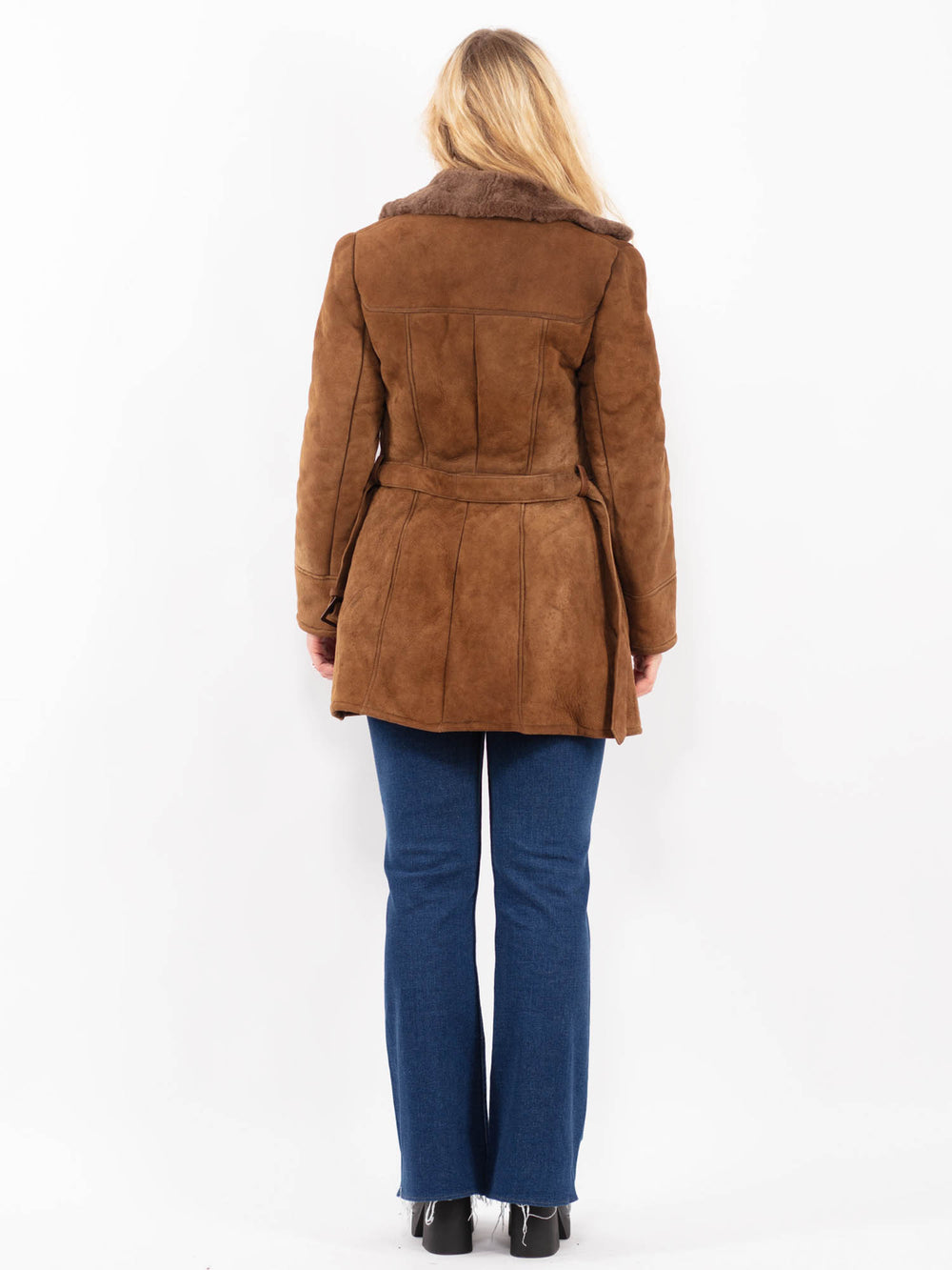 Vintage 70's Women Sheepskin Coat in BrownA0426