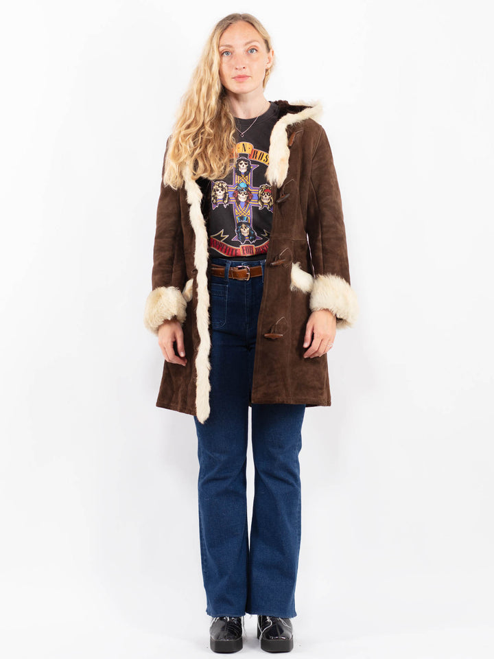 Vintage 70's Women Sheepskin Coat in BrownA0430