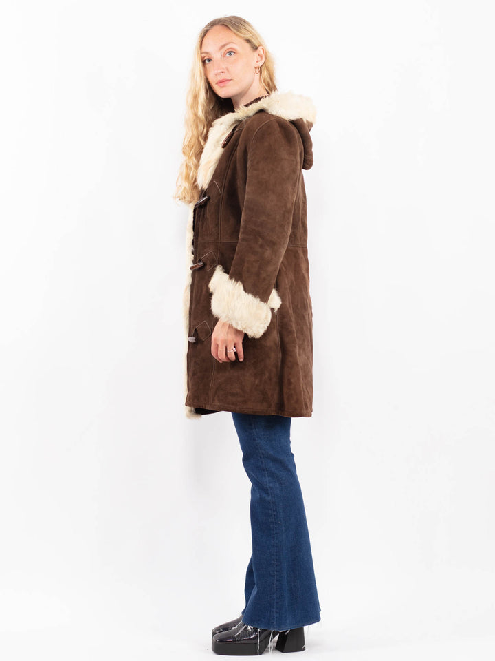 Vintage 70's Women Sheepskin Coat in BrownA0430
