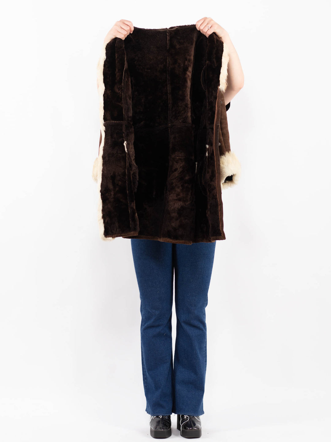 Vintage 70's Women Sheepskin Coat in BrownA0430