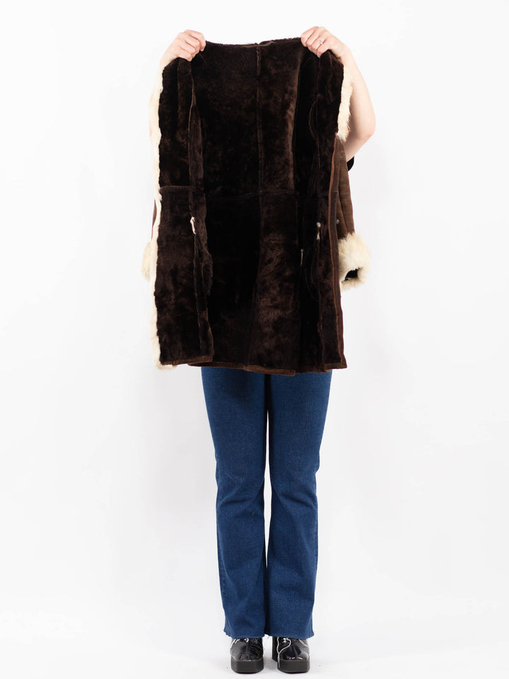 Vintage 70's Women Sheepskin Coat in BrownA0430