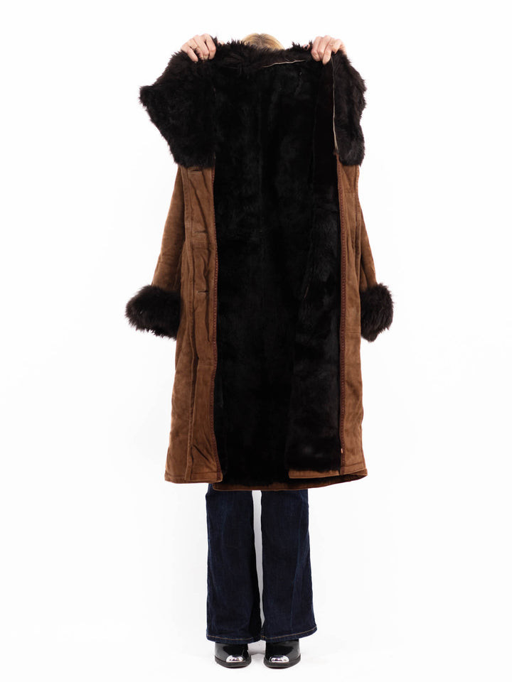 Vintage 70's Penny Lane Sheepskin Coat in Brown