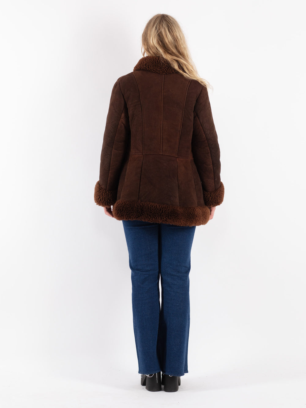 Vintage 70's Women Sheepskin Coat in BrownV8811