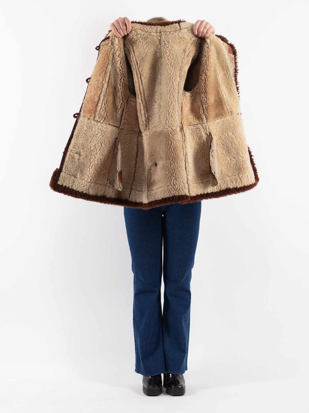 Vintage 70's Women Sheepskin Coat in BrownV8811
