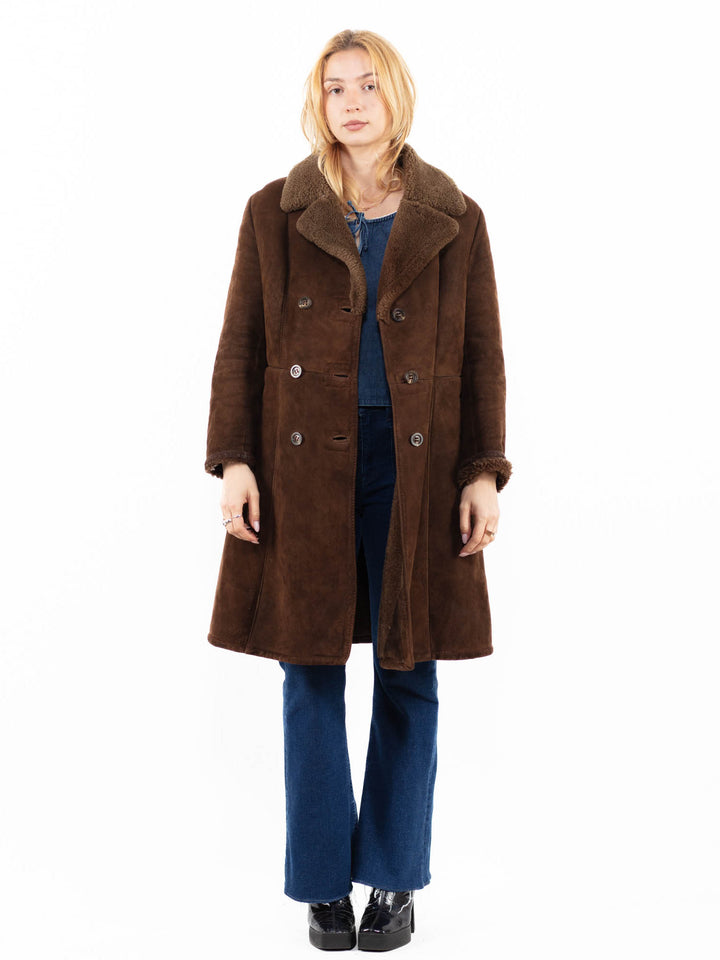Vintage 70's Women Sheepskin Coat in BrownA0132