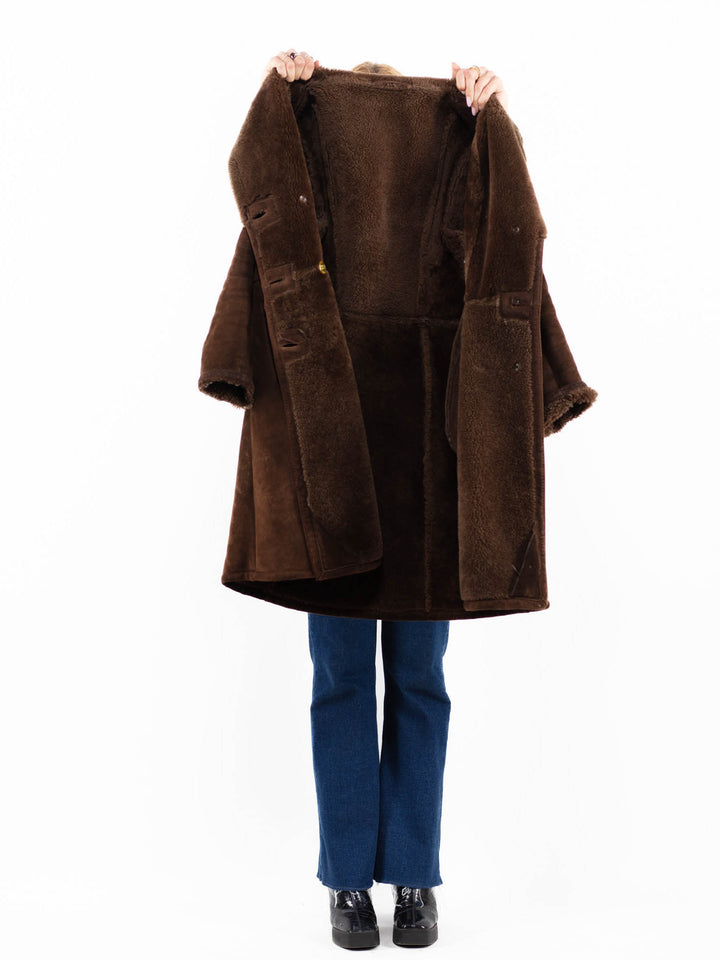 Vintage 70's Women Sheepskin Coat in BrownA0132