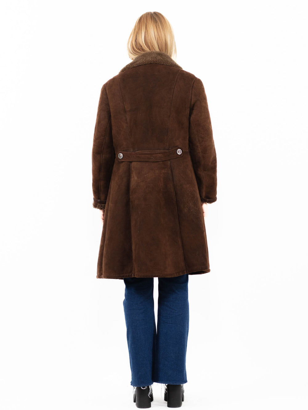Vintage 70's Women Sheepskin Coat in BrownA0132