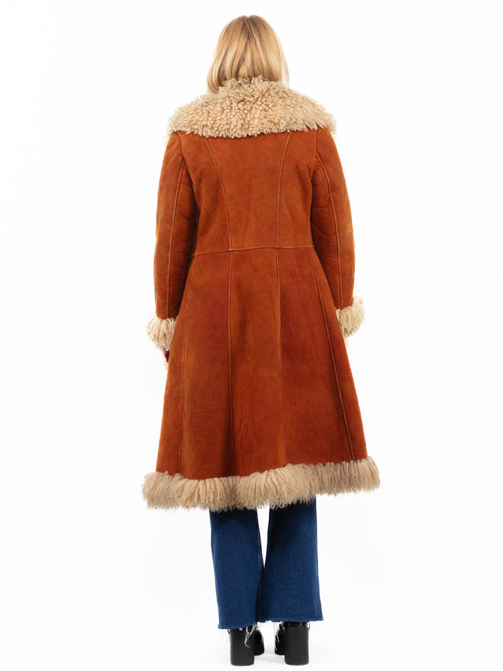 Vintage 70's Women Sheepskin Coat in BrownA0135