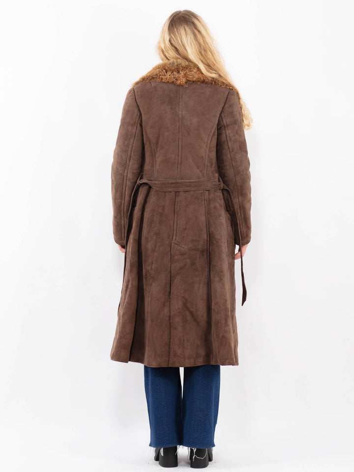 Vintage 70's Women Sheepskin Coat in BrownA0451