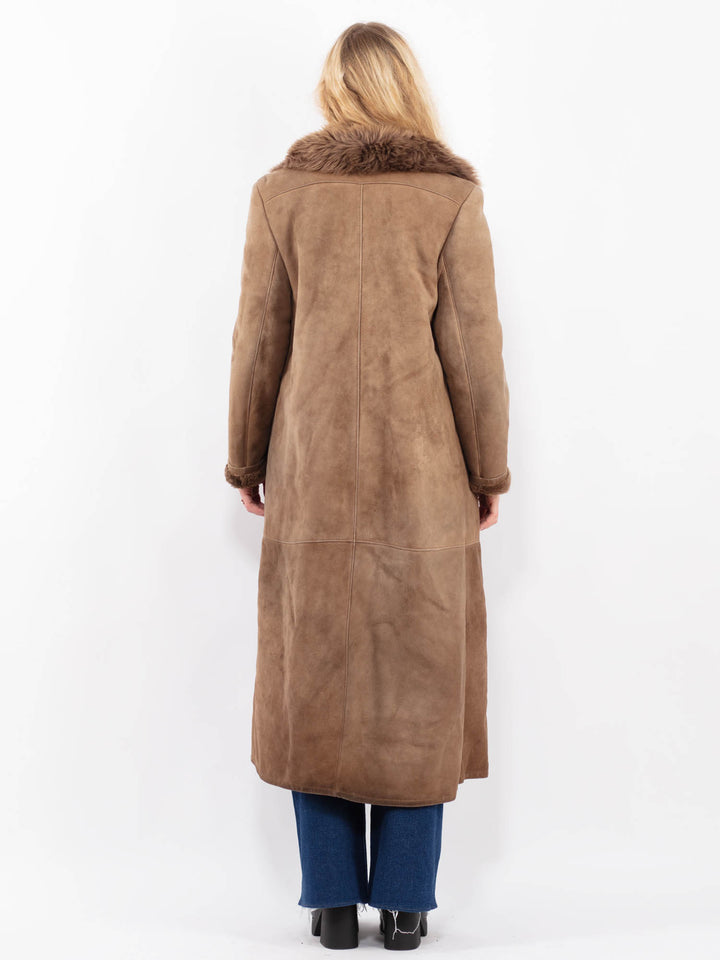 Vintage 70's Women Sheepskin Coat in BrownA0468