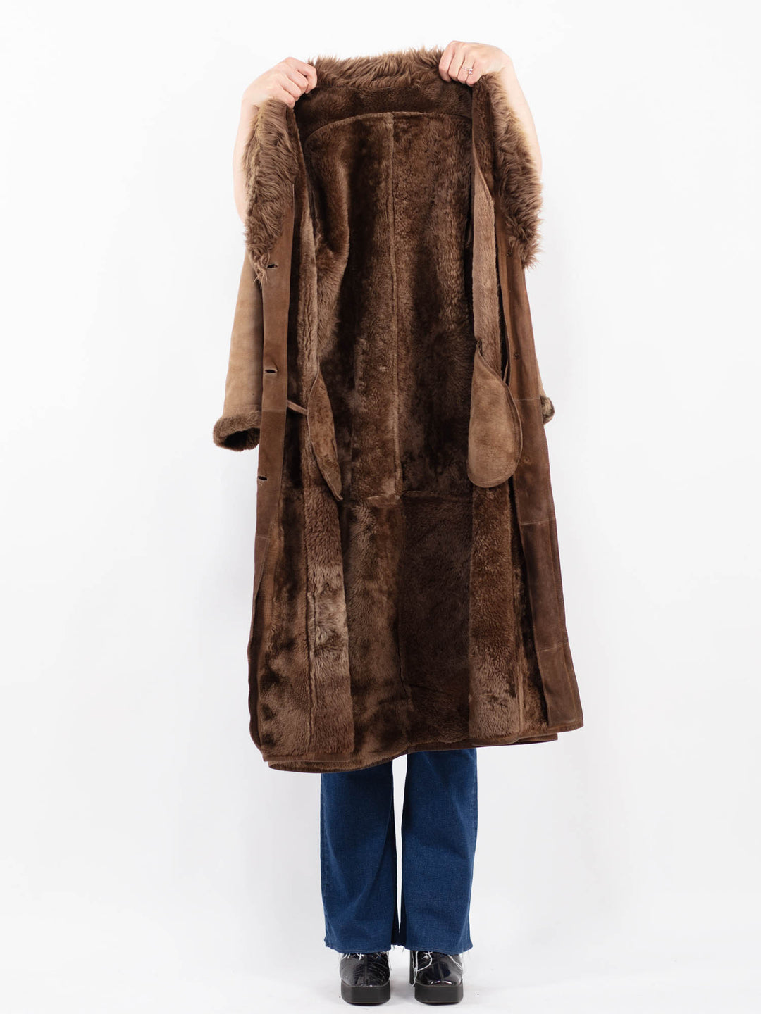 Vintage 70's Women Sheepskin Coat in BrownA0468