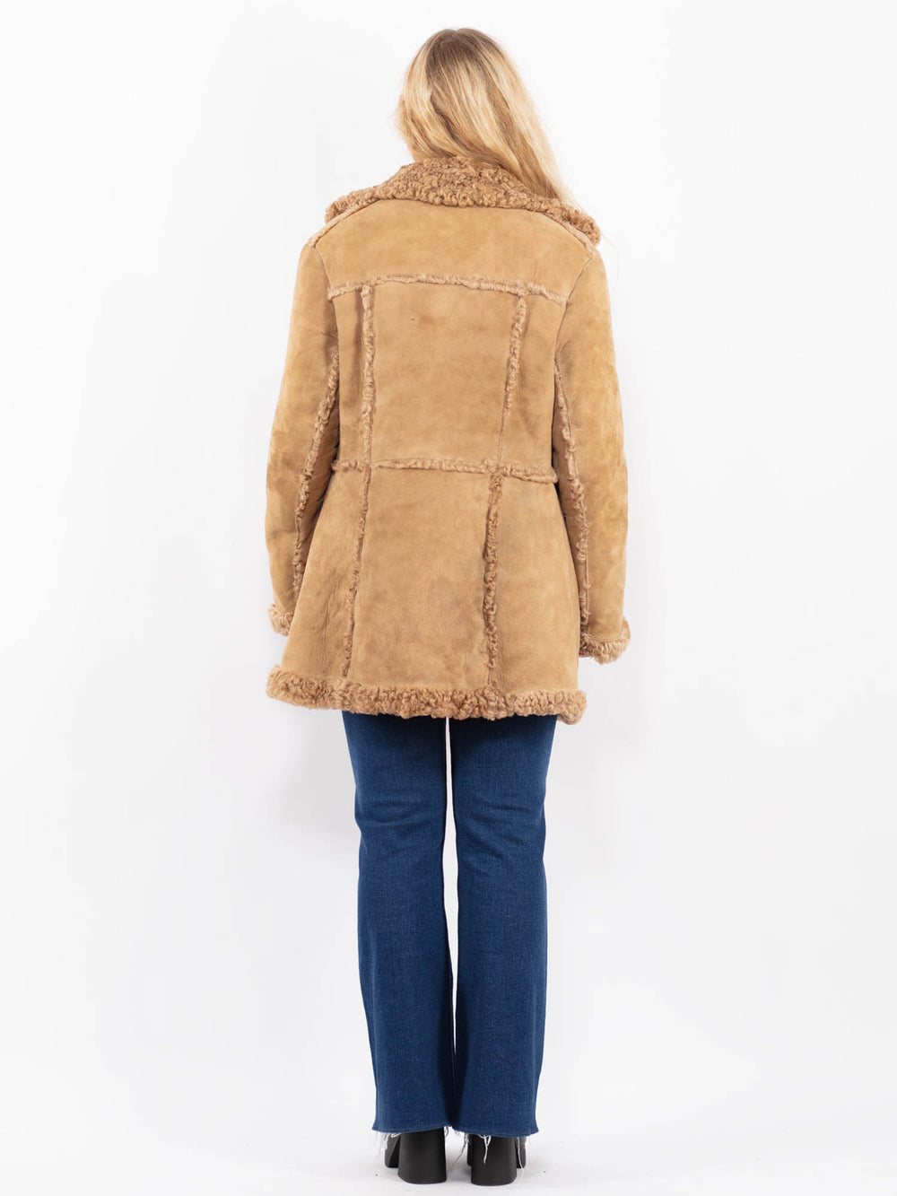 Vintage 70's Women Sheepskin Coat in BeigeA0469