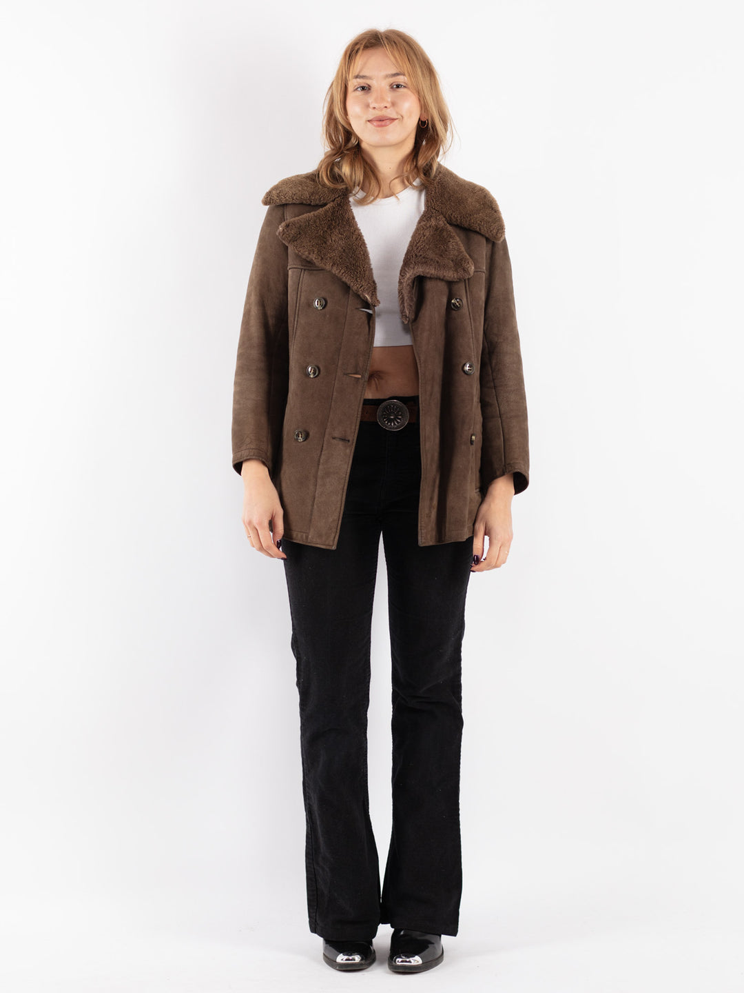 Vintage 70's Women Sheepskin in Brown