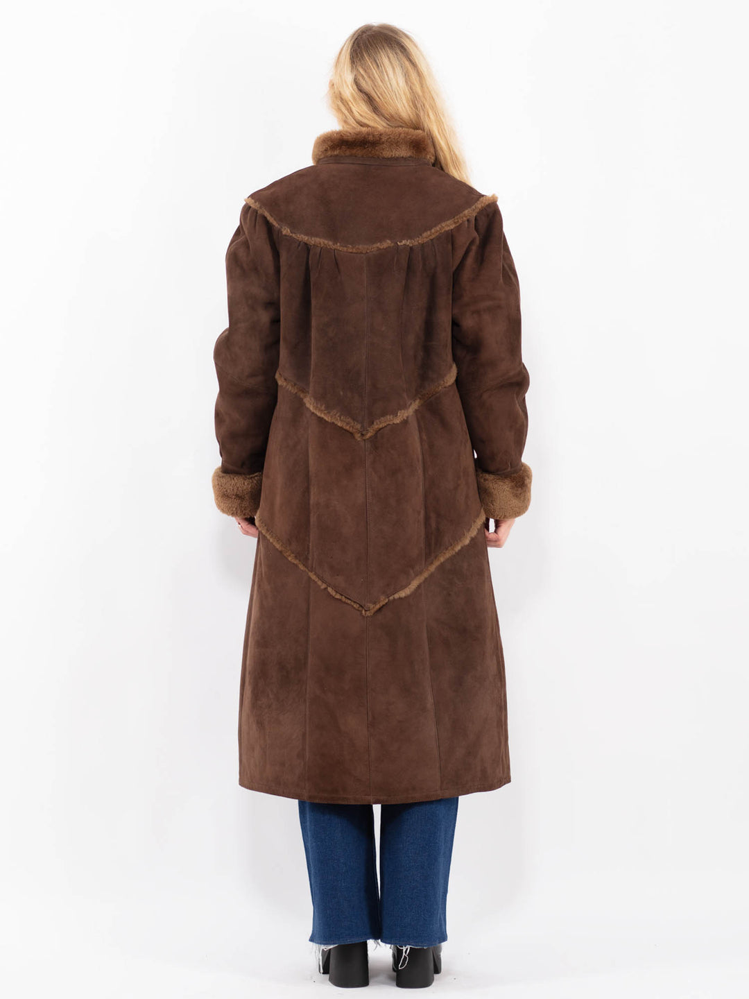 Vintage 70's Women Sheepskin Coat in BrownA0474