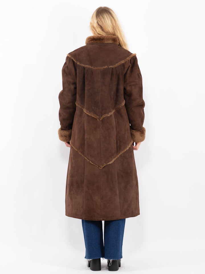 Vintage 70's Women Sheepskin Coat in BrownA0474