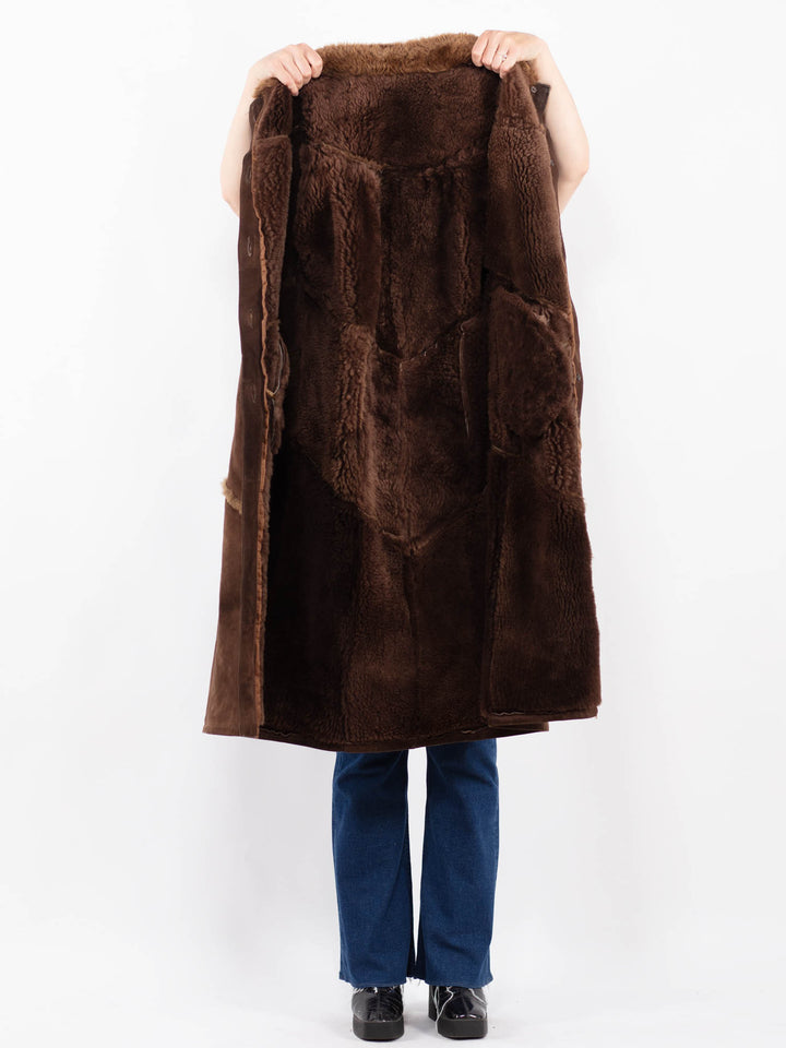 Vintage 70's Women Sheepskin Coat in BrownA0474