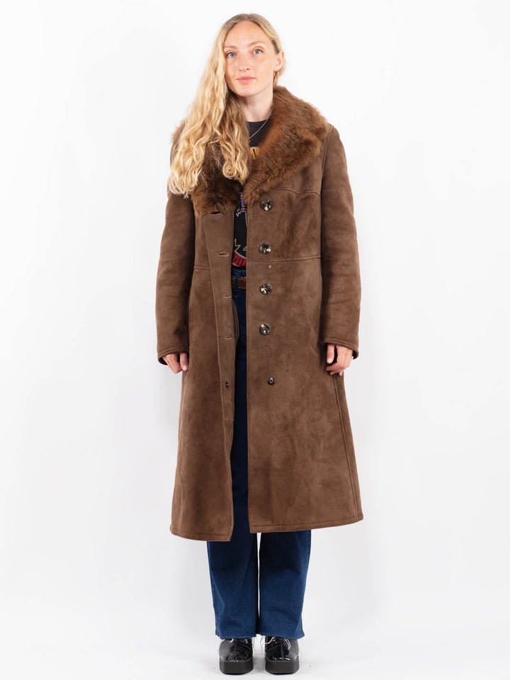 Vintage 70's Women Sheepskin Coat in BrownA0487