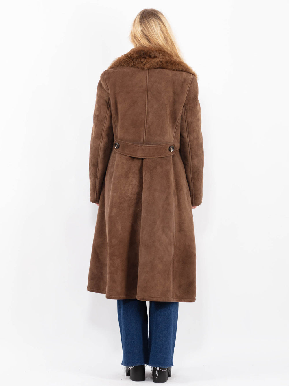 Vintage 70's Women Sheepskin Coat in BrownA0487