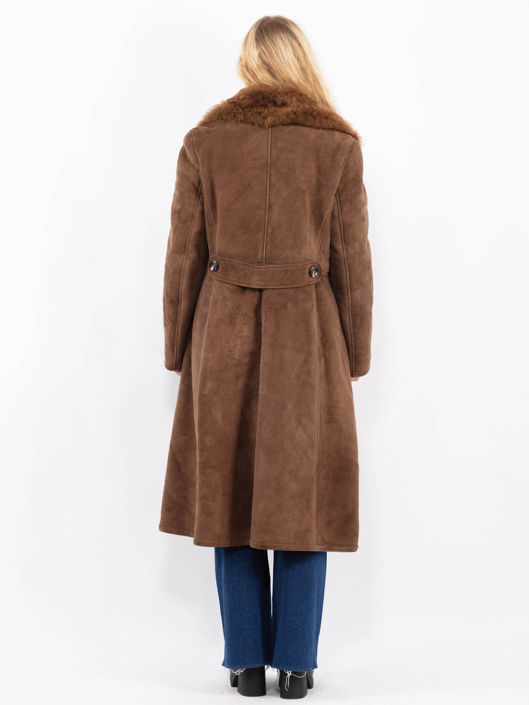 Vintage 70's Women Sheepskin Coat in BrownA0487