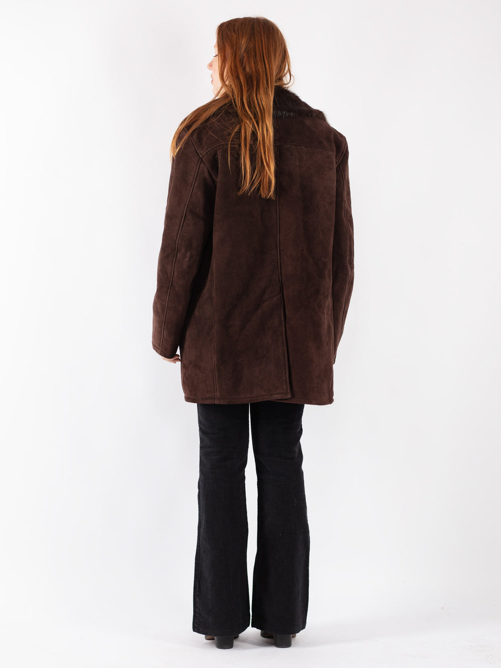 Vintage 70's Women Sheepskin Coat in Brown