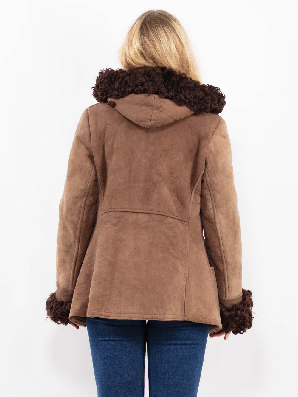 Vintage 70's Women Sheepskin Jacket in BrownA0414