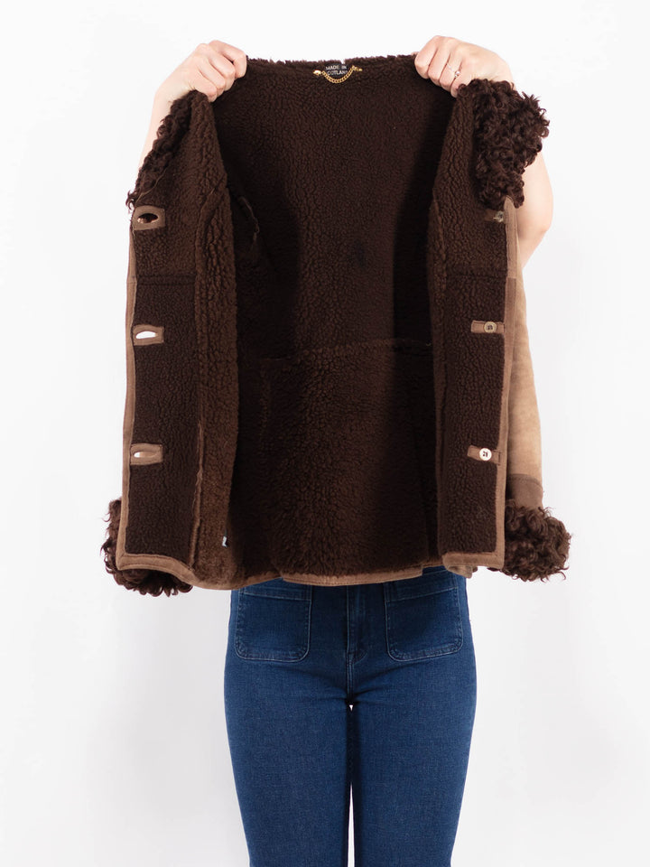 Vintage 70's Women Sheepskin Jacket in BrownA0414