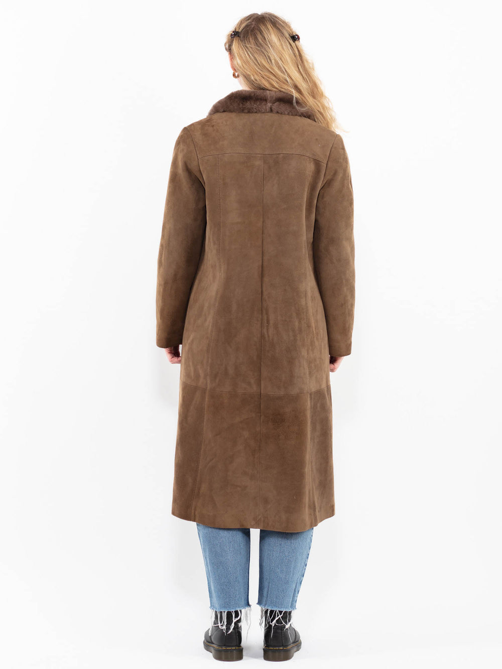 Vintage 70's Women Suede Coat in BrownA0244