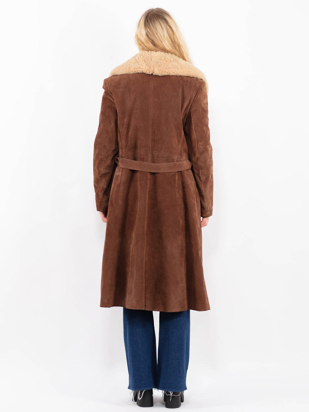 Vintage 70's Women Suede Coat in BrownA0421