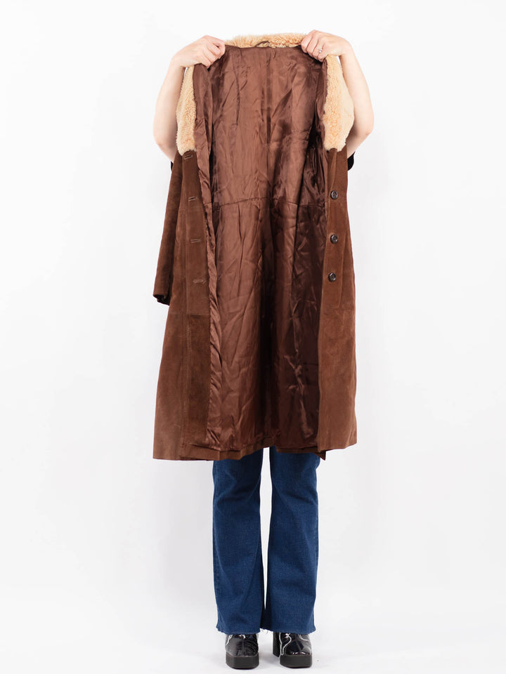 Vintage 70's Women Suede Coat in BrownA0421