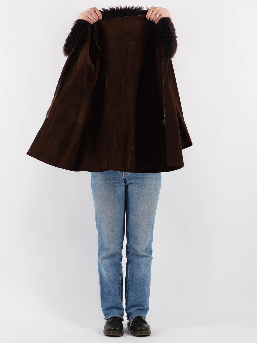 Vintage 70's Women Suede Jacket in Brown