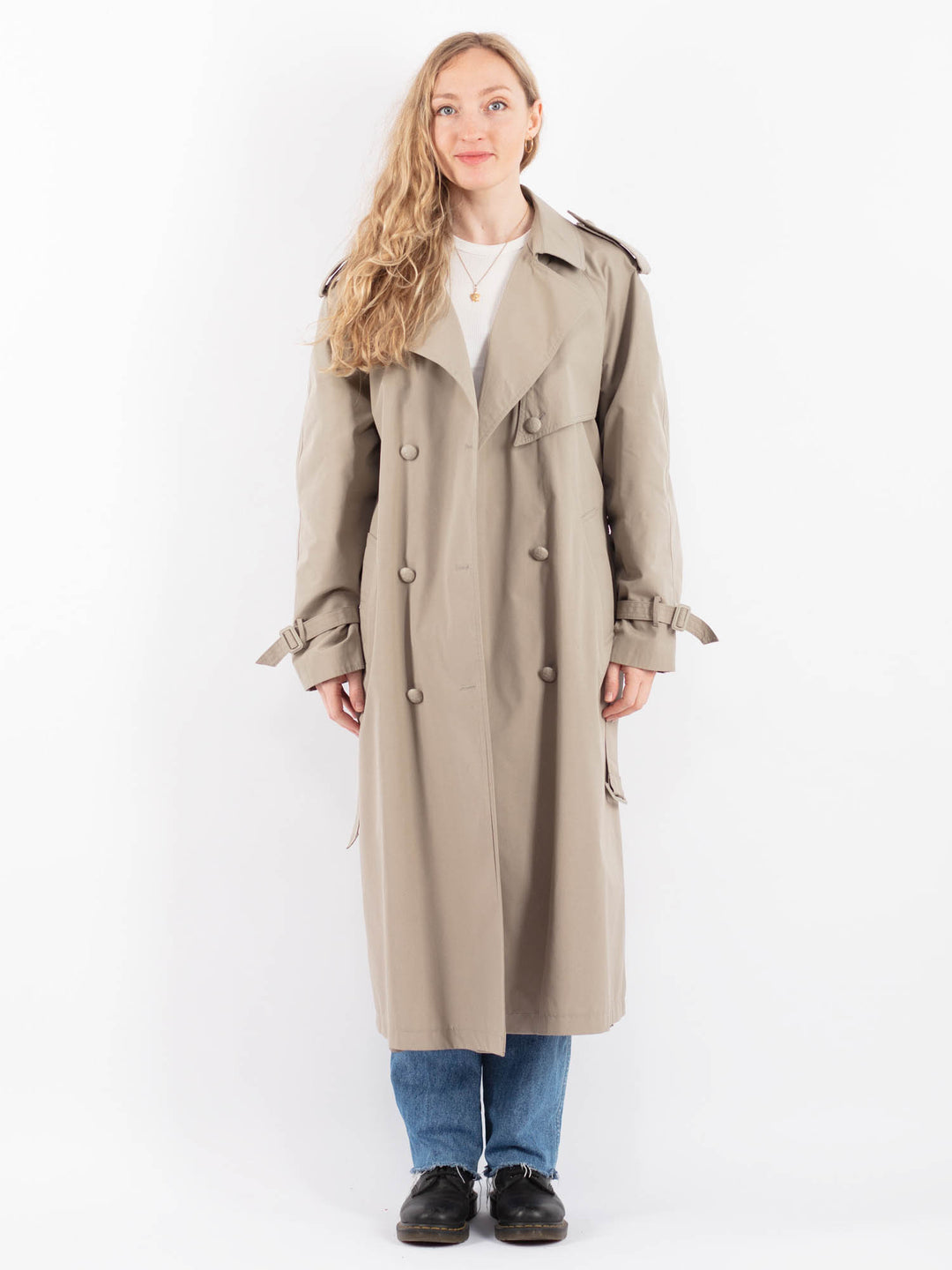 Vintage 70's Women Trench Coat in BeigeV9452