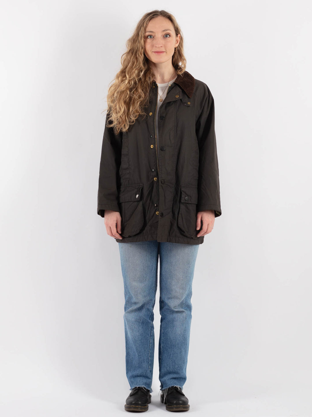 Vintage 70's Women Waxed Cotton Jacket in Gray - NorthernGrip