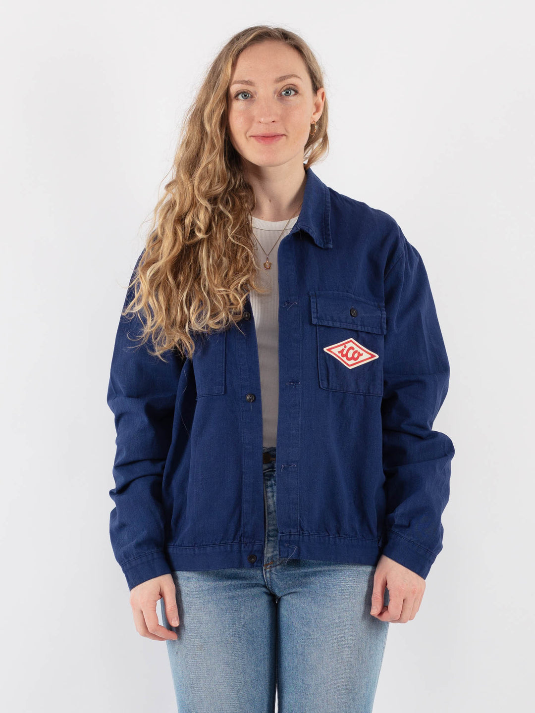 Vintage 70's Women Work Jacket in BlackV9366