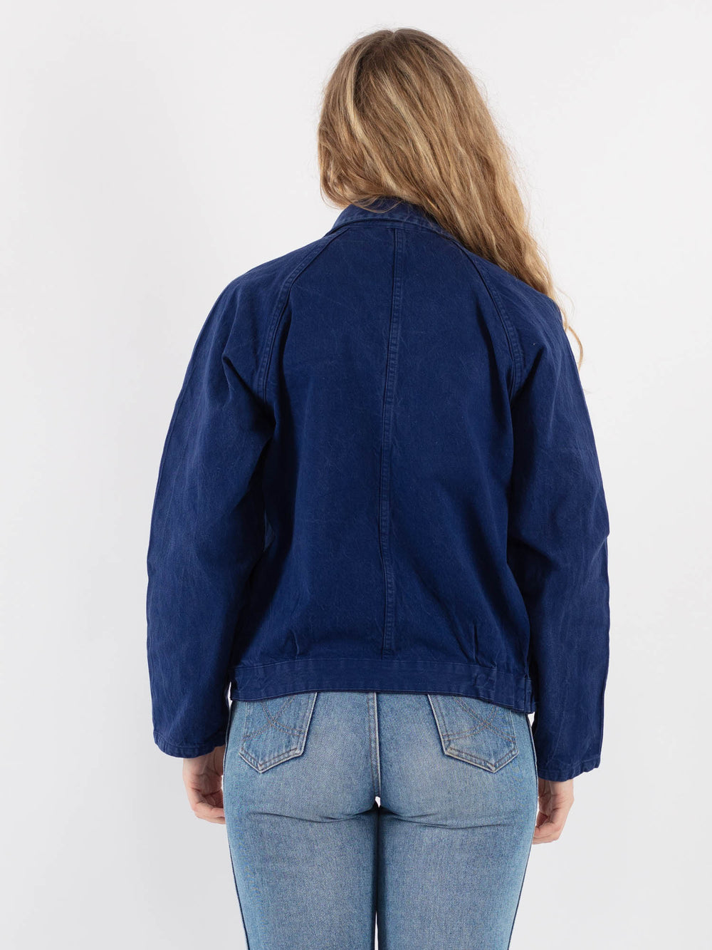 Vintage 70's Women Work Jacket in Blue