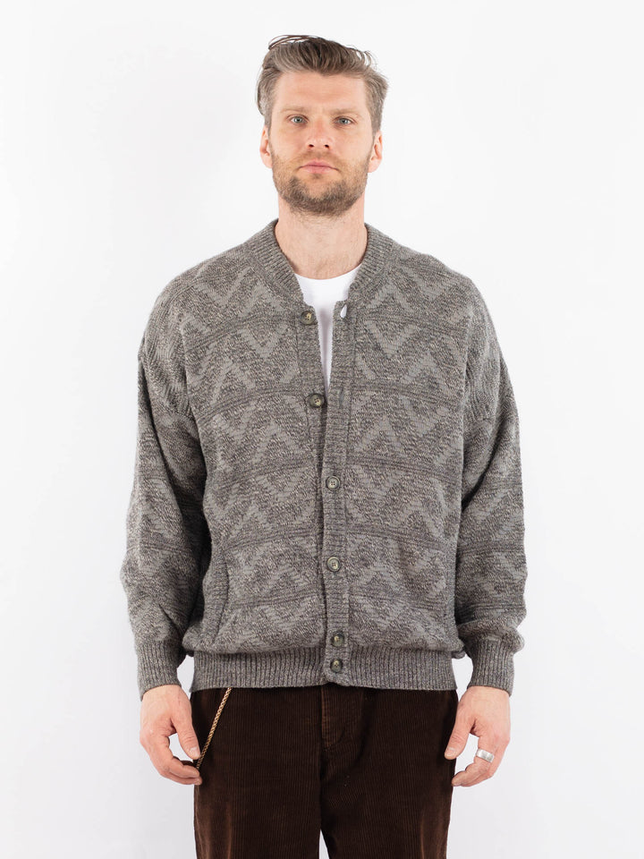 Vintage 80's Men Cardigan in GrayZ1649