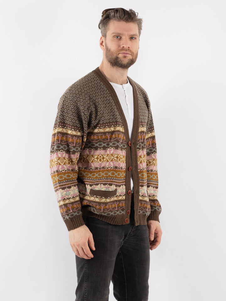 Vintage 80's Men Cardigan in MultiZ968