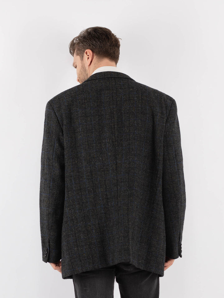 Vintage 80's Men Harris Tweed Jacket in GrayZ720