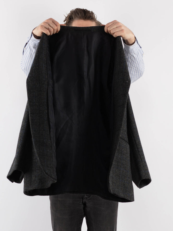 Vintage 80's Men Harris Tweed Jacket in GrayZ720