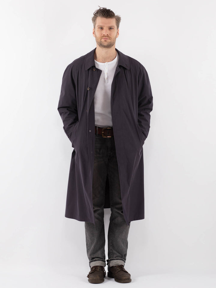 Vintage 80's Men Mac Coat in BlueZ1094