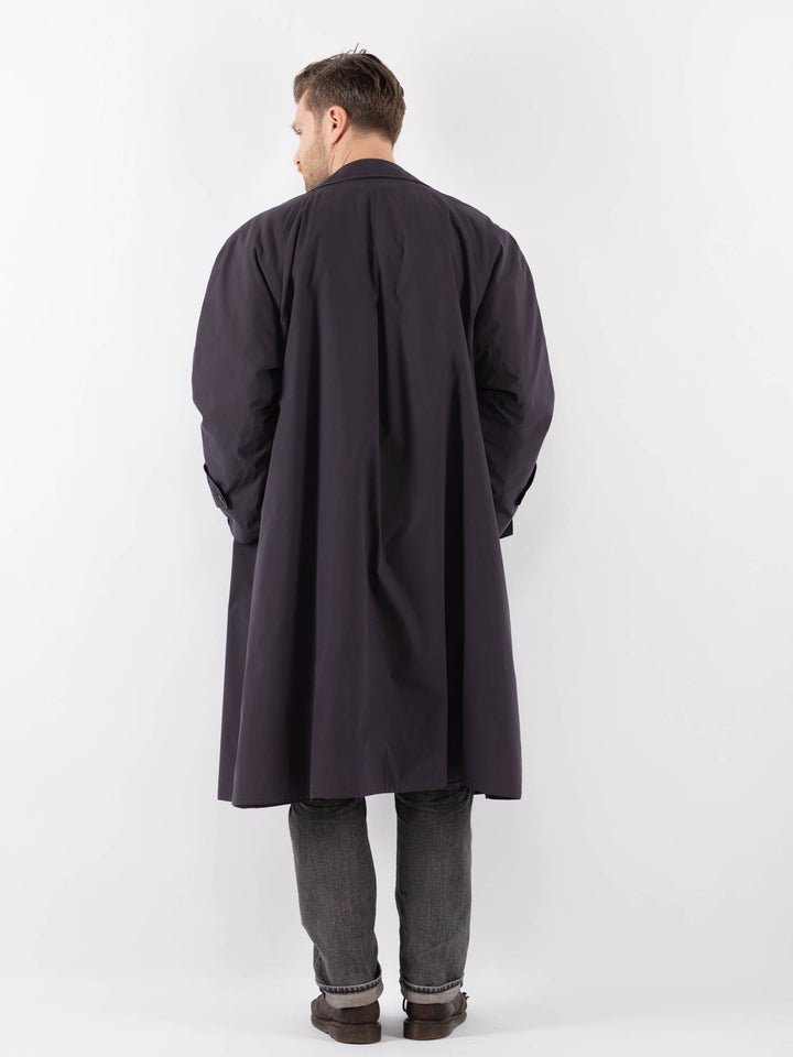 Vintage 80's Men Mac Coat in BlueZ1094