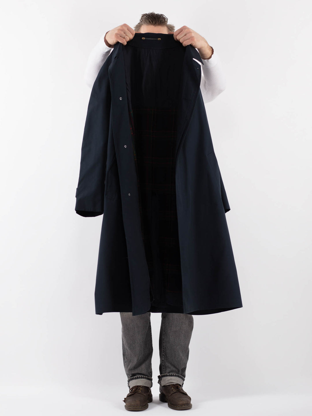 Vintage 70's Men Mac Coat in BlueZ1098