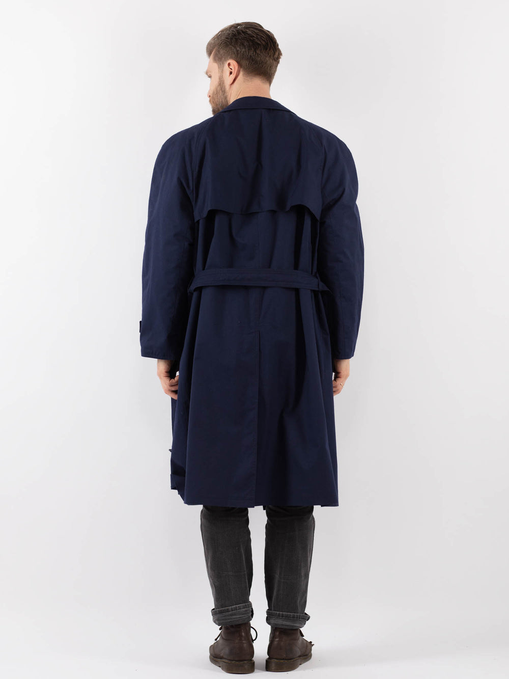 Vintage 80's Men Trench Coat in BlueZ941