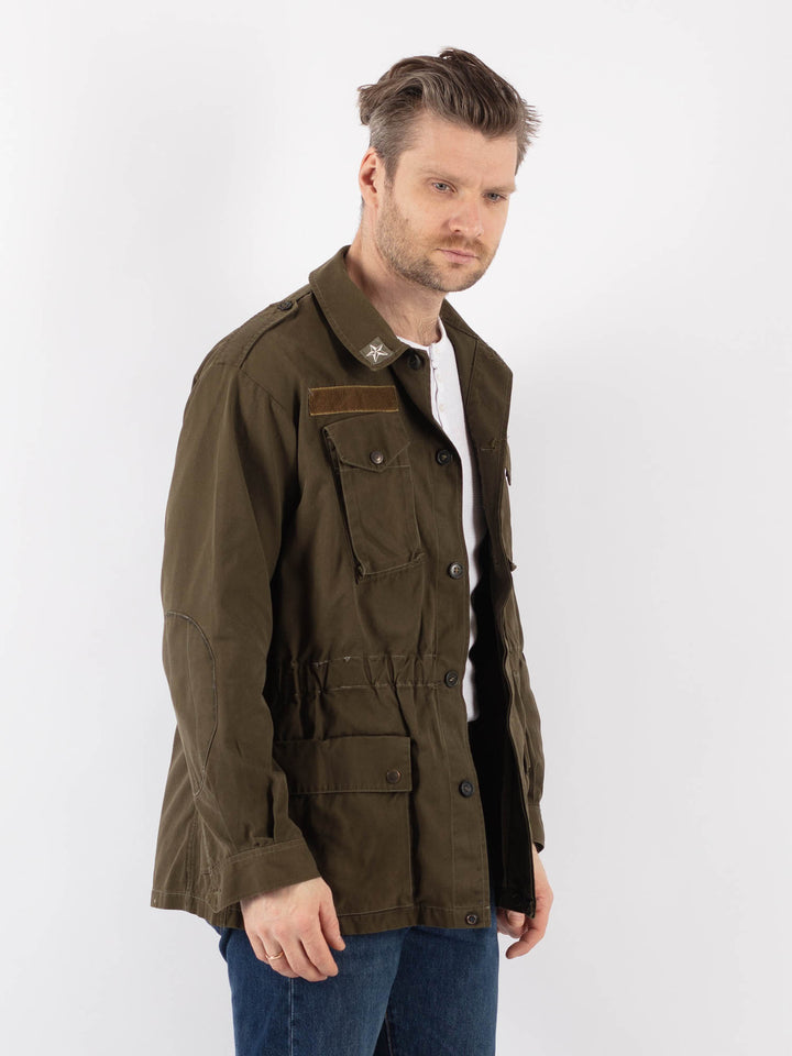 Vintage 80's Men Italian Military Jacket in Green