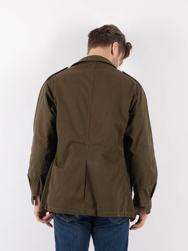 Vintage 80's Men Italian Military Jacket in Green